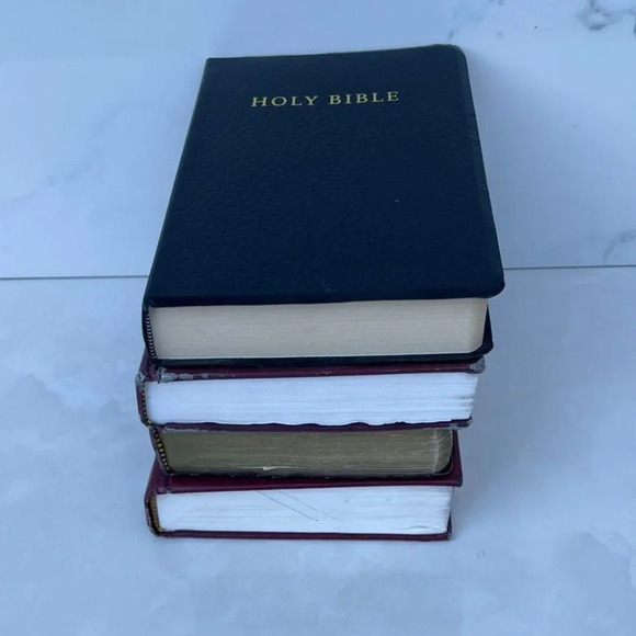 Four Holy Bibles Maroon and Black Sz 9"x6" - Picture 6 of 11